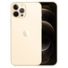 Back, Gold iPhone 12 Pro Max, Pro camera system with True Tone flash, microphone. Front, all-screen display