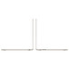 Two 15-inch MacBook Air laptops, strikingly thin profile, headphone jack, MagSafe power and Thunderbolt ports, Starlight