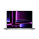 14-inch MacBook Pro, open, display, thin bezel, FaceTime HD camera, raised feet, rounded corners, Space Grey
