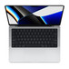 MacBook Pro, open top, display, keyboard with full height function key row and circular Touch ID button, trackpad, Silver