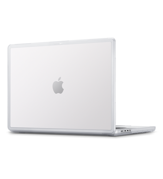 適用於 16 吋 MacBook Pro (2021 年) 的 Tech21 Evo Hardshell 保護殼提供輕巧的保護，同時不會影響連接埠、指示燈和按鈕的使用。