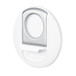 Hình ảnh mặt trước nhìn từ một góc Ngàm Gắn iPhone của Belkin, với giá đỡ được mở ra, để đặt trên màn hình MacBook.