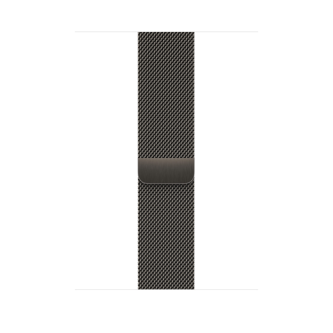 Graphite (dark gray) Milanese Loop band, polished stainless steel mesh with magnetic closure