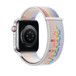 回环式运动表带的搭配效果，展示 Apple Watch 背面的健康传感器和充电区域。
