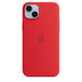 (PRODUCT)RED iPhone 14 Plus MagSafe 矽膠保護殼，搭配藍色 iPhone 14 Plus