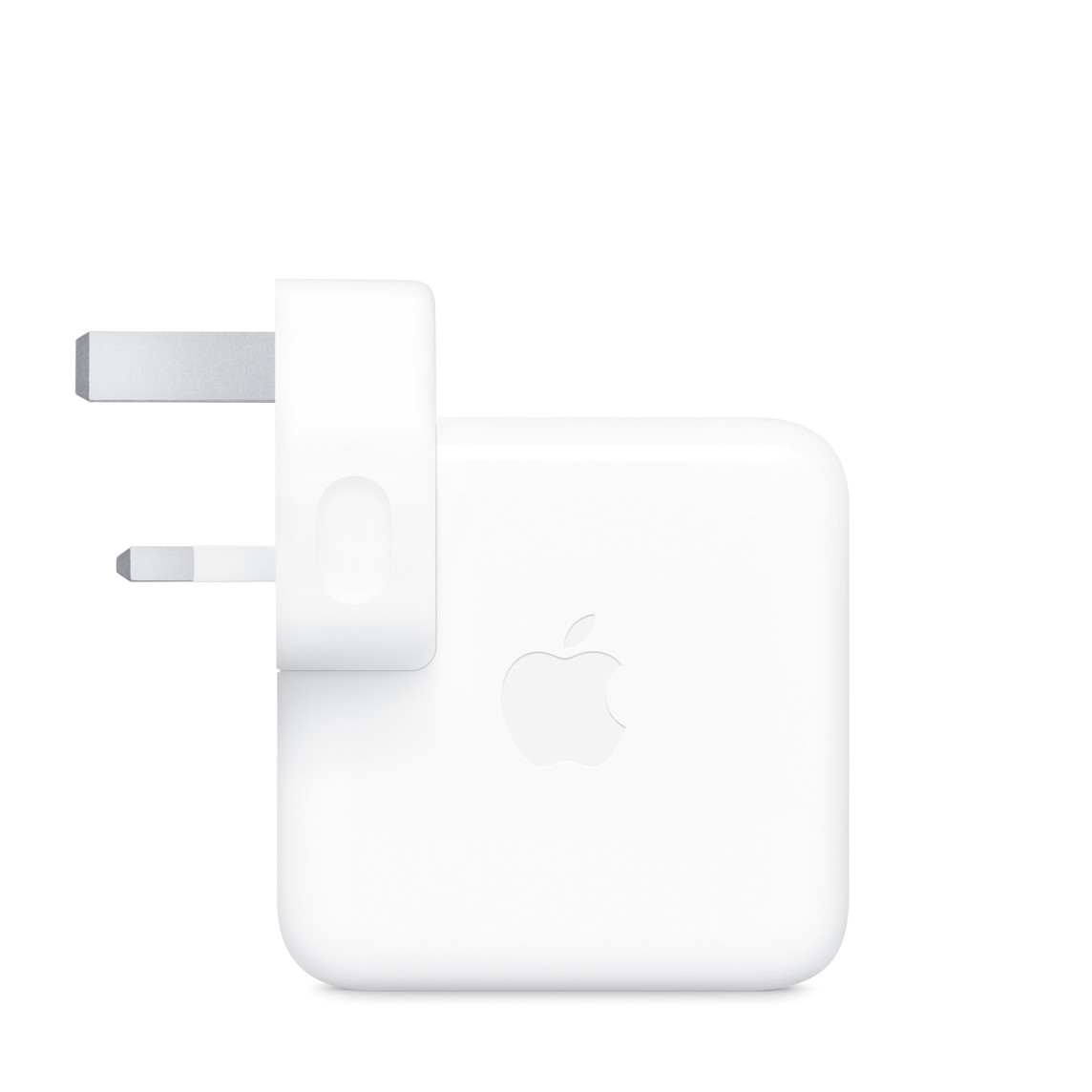70W USB-C Power Adapter, white, plug pins on one side, USB-C port on opposite side