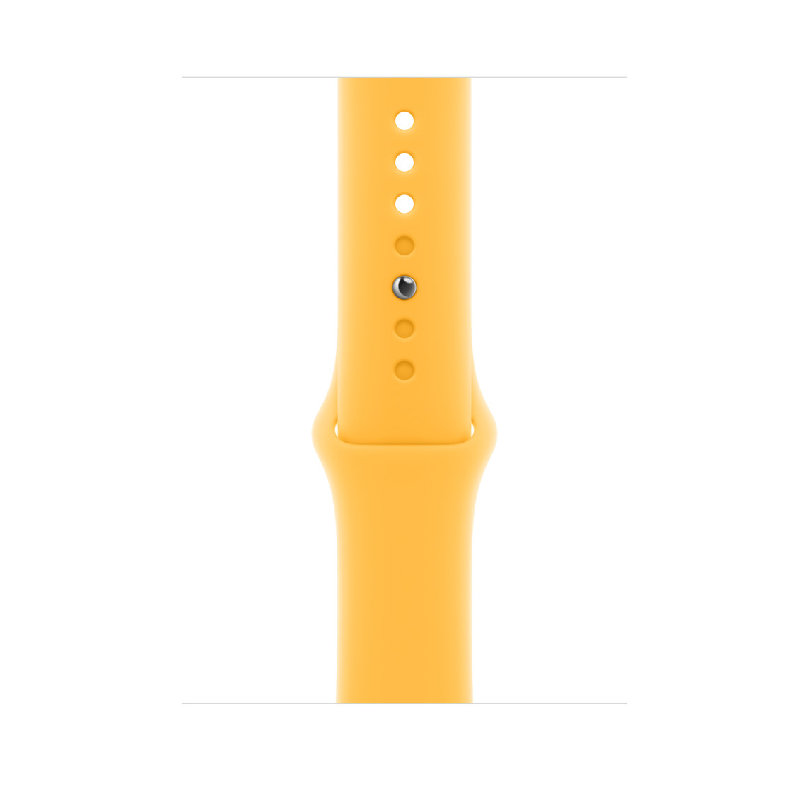 日照色運動型錶帶，展示滑順的氟橡膠材質搭配按插式錶扣。