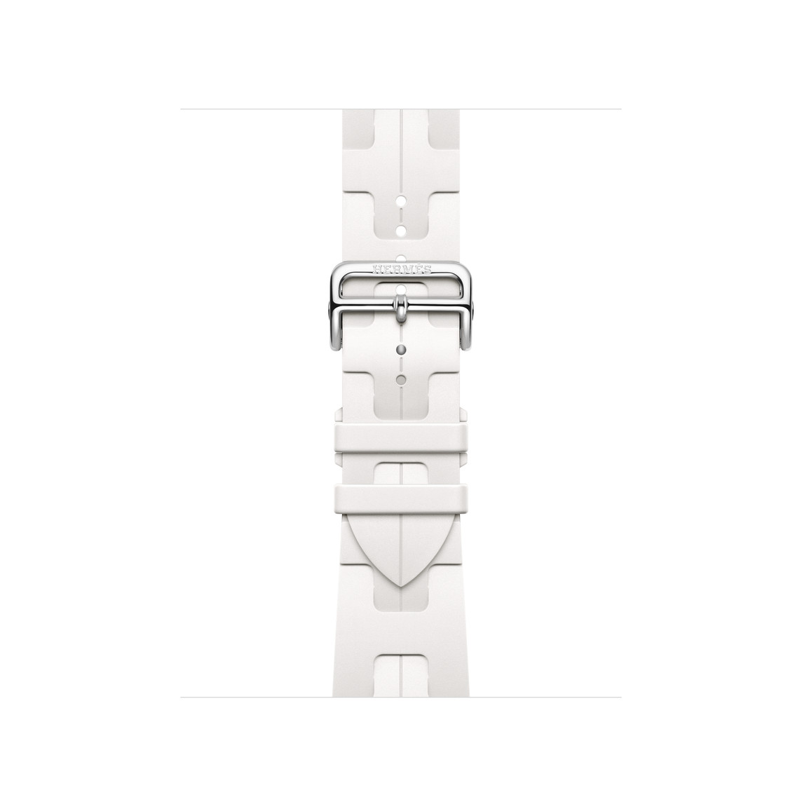 Blanc 白色 (白色) Kilim Single Tour 表带，展示精编织物材质和银色不锈钢表扣。