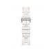 Blanc (white) Kilim Single Tour band, woven textile with silver stainless steel buckle.