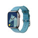 Bleu Céleste/Bleu Jean 天藍色配牛仔藍色 (藍色) Twill Jump Single Tour 錶帶，並展示 Apple Watch 錶面。 