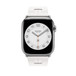 Blanc 白色 (白色) Kilim Single Tour 表带的搭配效果，展示 Apple Watch 表盘。