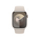 Apple Watch의 41mm 케이스 및 Digital Crown을 보여주는 스포츠 밴드.