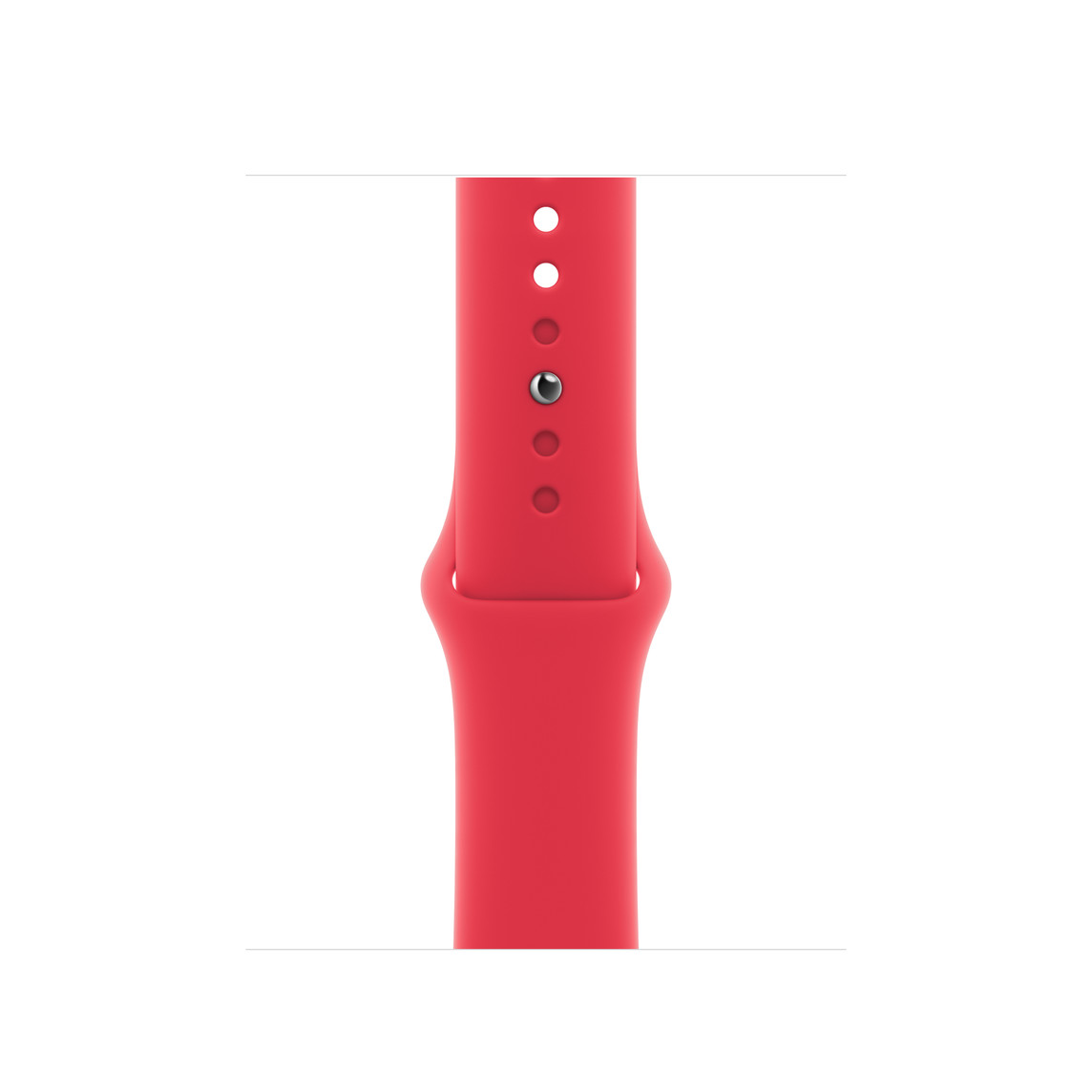 (PRODUCT)RED 運動型錶帶，展示滑順的氟橡膠材質搭配按插式錶扣。