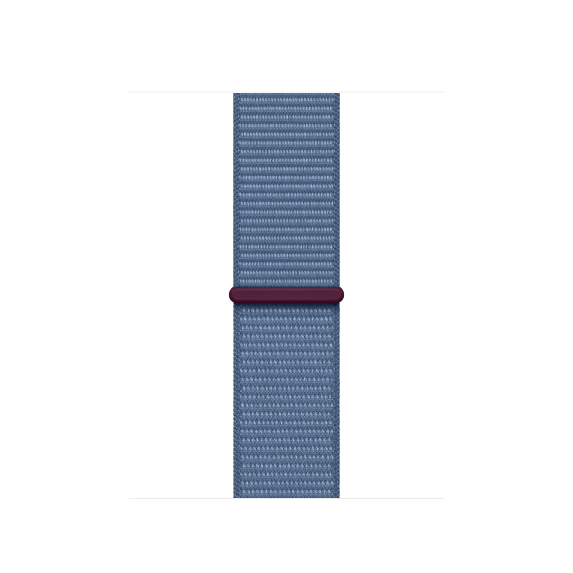 冬藍色運動型錶環，展示淡藍色尼龍織紋，以及魔鬼氈扣帶。