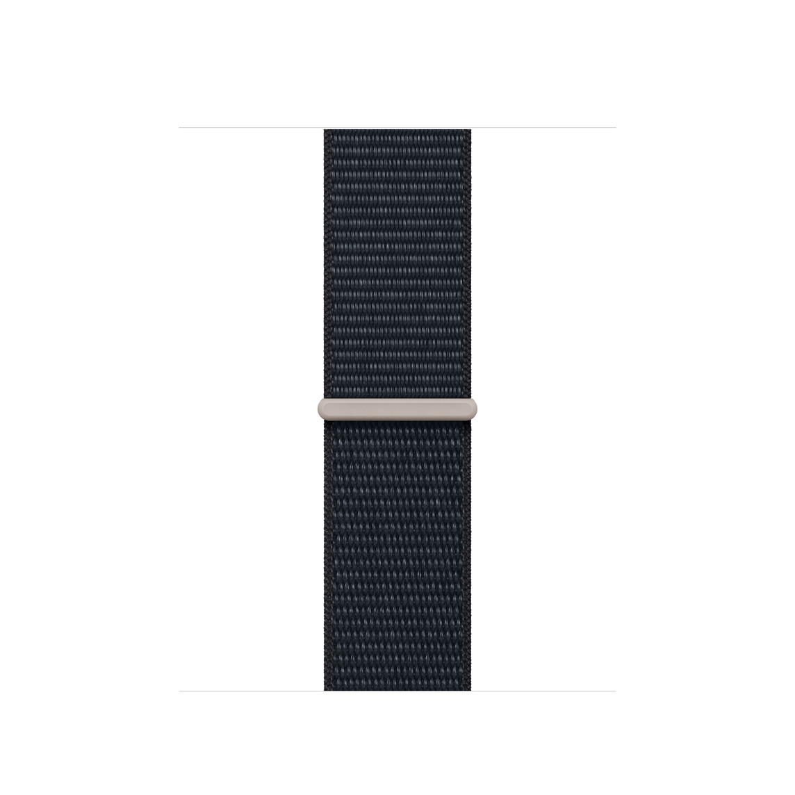 Midnight Sport Loop band, dark blue woven nylon with light blue and brown stripes, hook-and-loop fastener