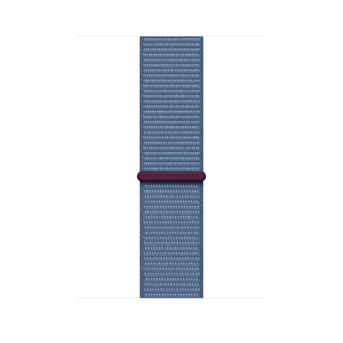 冬藍色運動型錶環，展示淡藍色尼龍織紋，以及魔鬼氈扣帶。