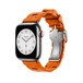 สายแบบ Simple Tour Kilim สี Orange แสดงหน้าปัด Apple Watch และ Digital Crown