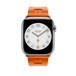 Orange 橙色 Kilim Single Tour 表带的搭配效果，展示 Apple Watch 表盘。