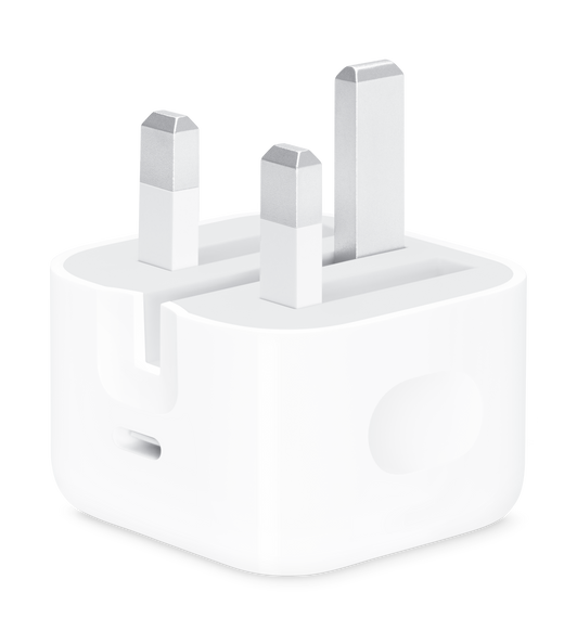 Apple 20 瓦特 USB‑C 電源轉換器 (配備 Type G 插頭) 讓你無論在家中、辦公室還是旅途上，亦能快速有效地充電。