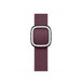 桑葚色 (酒红色) 现代风扣式表带，展示磁性不锈钢表扣。