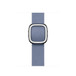 薰衣草藍色時尚環扣錶帶，展示磁性不鏽鋼錶扣。