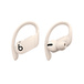 象牙白 Powerbeats Pro 真無線入耳式耳機，具備可調整、穩固貼合的耳掛，有多個耳塞選項可供自訂以增加舒適度