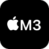 圖片展示 Apple M3 晶片。