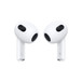 Left and right wireless, headphones, white, each short stem indicates a letter L or R