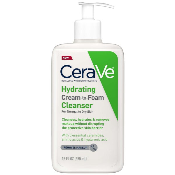 CeraVe Hydrating Cream-to-Foam Cleanser with Hyaluronic Acid (12 fl. oz.)