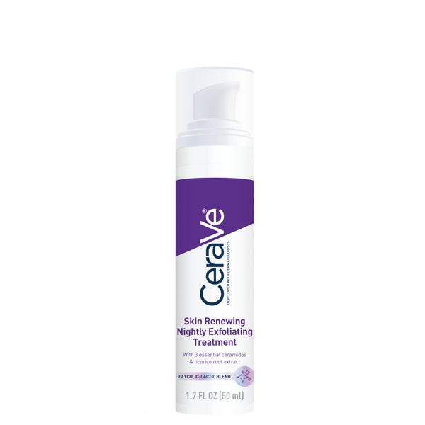 CeraVe Skin Renewing Nightly Exfoliating Anti-Aging Treatment Serum with Glycolic Acid and Lactic Acid (1.7 fl. Oz)