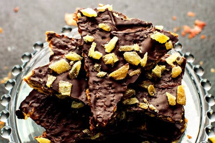 Matzo Toffee With Candied Ginger