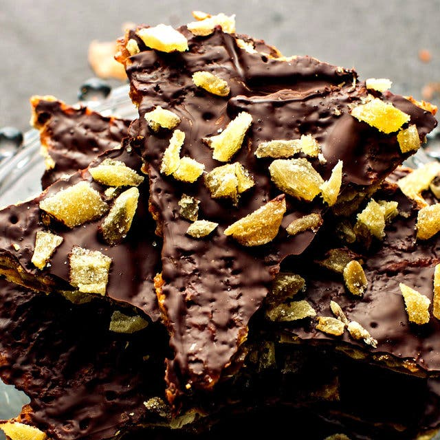 Matzo Toffee With Candied Ginger