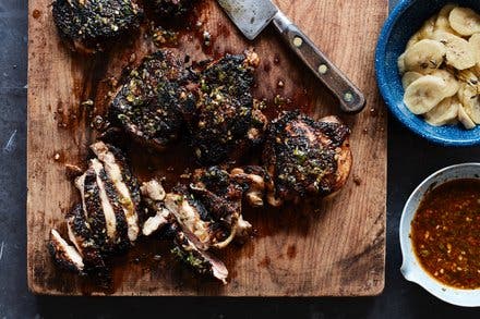 Jerk Chicken With Pickled Bananas