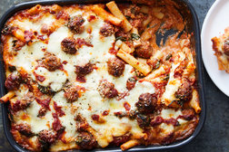Image for Baked Ziti With Sausage Meatballs and Spinach