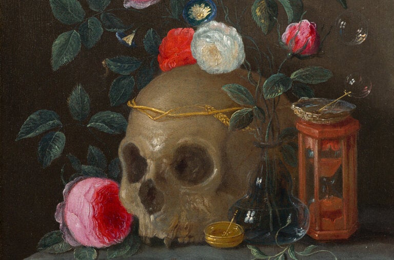 “Vanitas Still Life” (circa 1665-70) by Jan van Kessel the Elder, who was from a long line of celebrated Flemish painters — Pieter Bruegel the Elder was his great-grandfather — and was perhaps destined to be an artist.