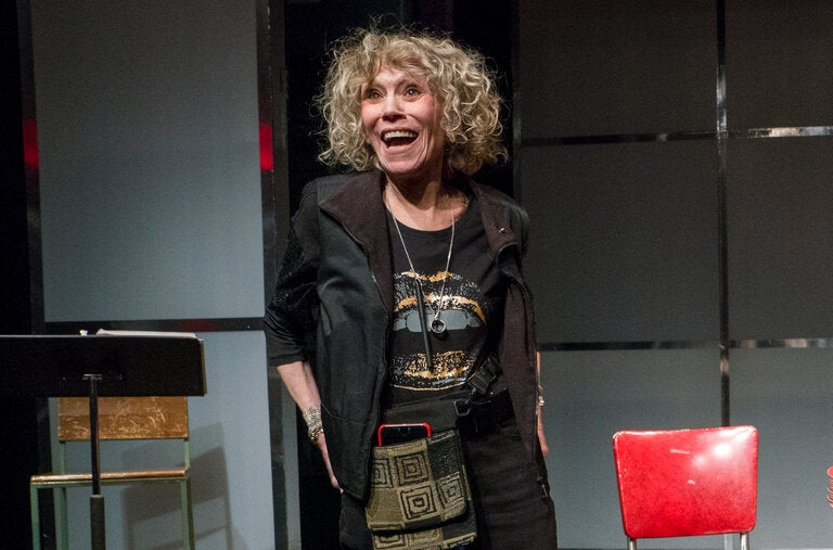 Carrie Robbins during a reading of her play “Pie Lessons” at the Theater for the New City in New York in 2019. A renowned costume designer, she first became known for her work on the original Broadway production of “Grease.”