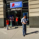 Republic First Bancorp, which operated Republic Banks like this one in Manhattan, had about $4 billion in deposits at the end of January. 