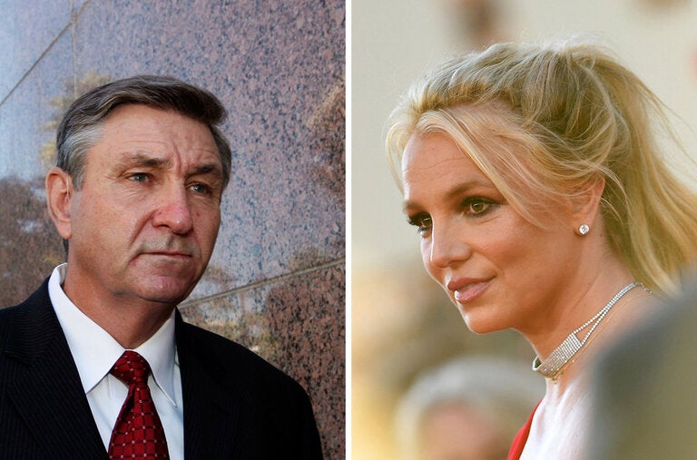 Britney Spears’s father, left, held control over her financial and personal affairs over the course of a 13-year conservatorship. Their ongoing dispute over fees has now been resolved.
