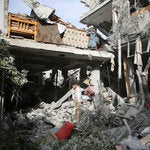 A damaged house in Rafah, in the southern Gaza Strip, on Thursday.