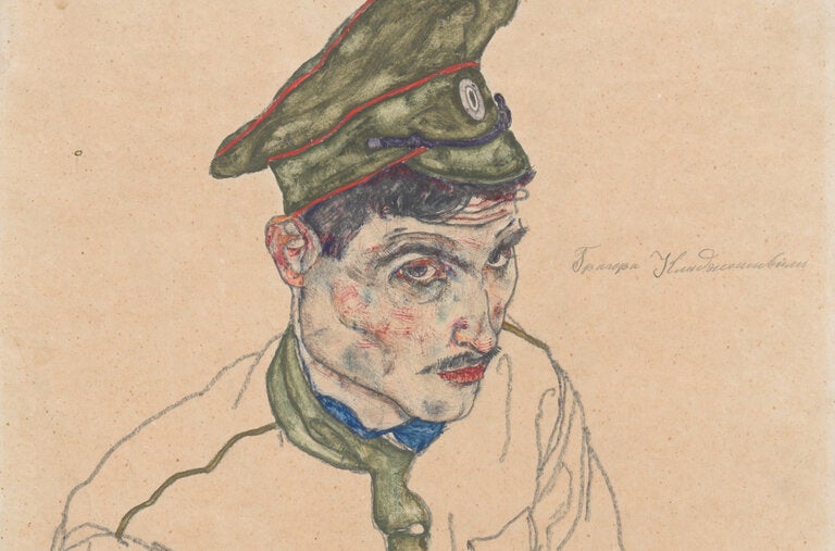 “Russian War Prisoner,” a drawing by Egon Schiele from 1916 that is now held by the Art Institute of Chicago.