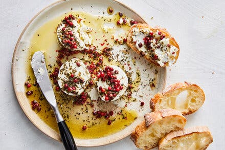 Pink Peppercorn-Marinated Goat Cheese