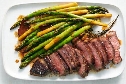 Butter-Basted Steak With Asparagus