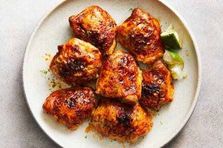 Roasted Chicken Thighs With Hot Honey and Lime