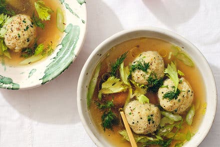 Matzo Ball Soup With Celery and Dill
