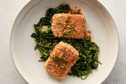 Image for Sesame Tofu With Coconut-Lime Dressing and Spinach