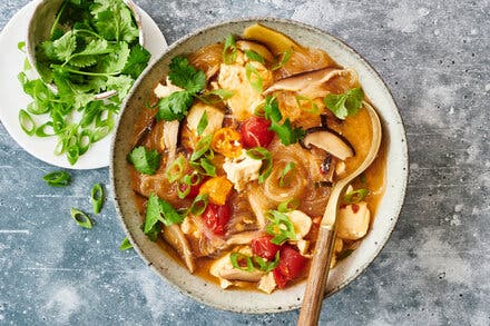 Tom Yum Soup With Tofu and Vermicelli