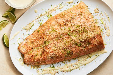 Roasted Salmon With Miso Cream