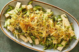 Image for Tofu and Asparagus With Frizzled Leeks