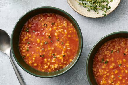 T’chicha (Barley and Tomato Soup)
