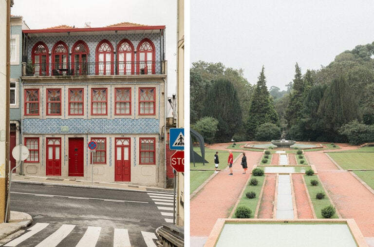 Left: in the Bonfim neighborhood, known for its varied architecture and small shops. Right: Serralves Park, which houses the Serralves Museum of Contemporary Art.